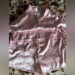 Pink Satin Polka Dot Sleep Set
